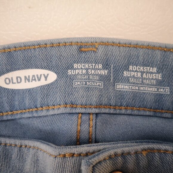 Old Navy Rockstar Ladies Size 16 Tall Super Skinny High Rise Light Wash Jeans - Picture 3 of 12